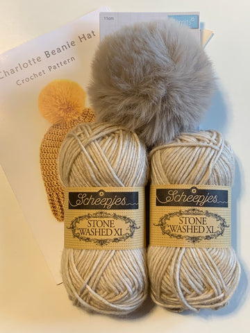 COTTON POD Charlotte Beanie Hat ~ Crochet Kit ~ 6 colourways