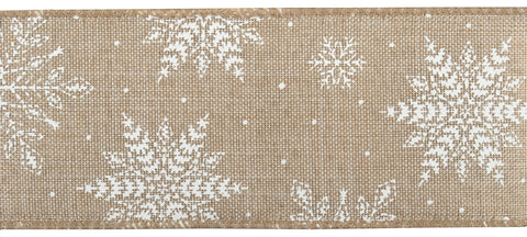 Groves ~ Premium Wire Edge Ribbon ~ 63mm ~ Snowflakes