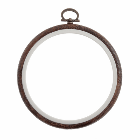 Stitch Garden Embroidery Flexi Hoop ~ Round: 10.2cm/4in: Woodgrain