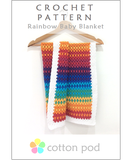 Rainbow Crochet Baby Blanket Pattern designed by Cotton Pod UK