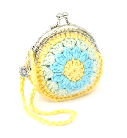 COTTON POD Crochet Pattern Flower Coin Purse