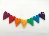 RAINBOW OF LOVE HEART GARLAND (BUNTING) Crochet Pattern by Cotton Pod