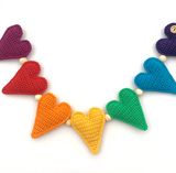 RAINBOW OF LOVE HEART GARLAND (BUNTING) Crochet Pattern by Cotton Pod