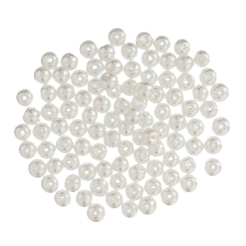 Trimits Essentials ~ 6mm glass pearl beads ~ White