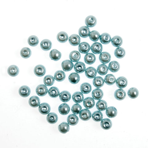 Trimits Essentials ~ 6mm glass pearl beads ~ ice blue