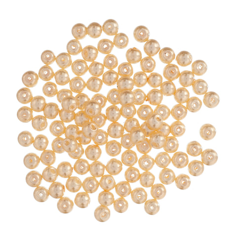 Trimits Essentials ~ 6mm glass pearl beads ~ cream