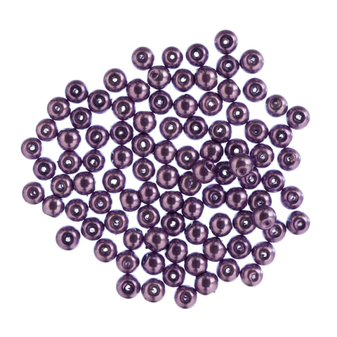 Trimits Essentials ~ 6mm glass pearl beads ~ purple