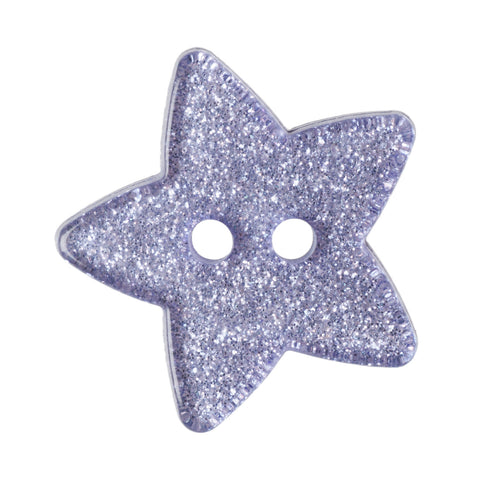 Buttons: Star: Glitter: 18mm: Lilac