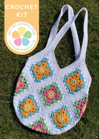 Sundrop Granny Square Bag Crochet Kit by Cotton Pod