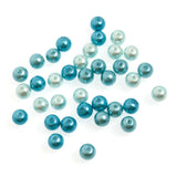 Trimits ~ 6mm Glass Pearl Beads  ~ BLUE MIX (36 beads)