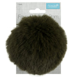 Trimits 11cm  Faux Fur Pom Pom Khaki Green