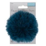 Trimits 11cm Faux Fur Pom Pom Teal