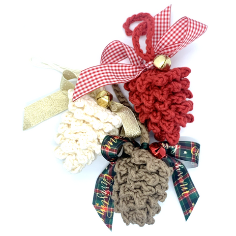 Cotton Pod Crochet Pattern - Pine Cone Bauble