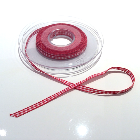 Buy Berisfords 5mm Gingham ribbon red from Cotton Pod