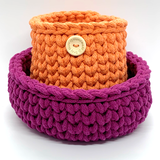 CROCHET GIFT SET ~ Knit Stitch Basket Duo from Cotton Pod UK