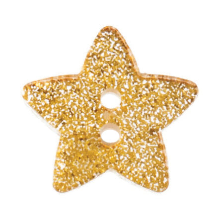 Buttons: Star: Glitter: 18mm: Gold