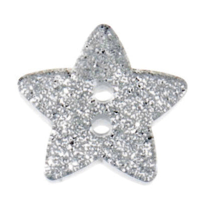 Buttons: Star: Glitter: 18mm: Silver