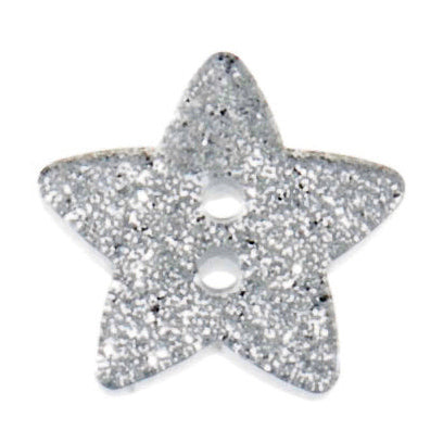 Buttons: Star: Glitter: 18mm: Silver