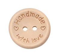 Handmade With Love ~ wooden button ~ 25mm diameter