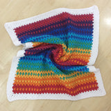 Rainbow Crochet Baby Blanket Pattern designed by Cotton Pod UK