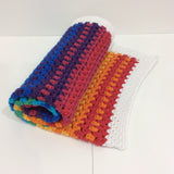 Rainbow Crochet Baby Blanket Pattern designed by Cotton Pod UK