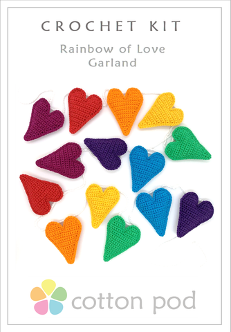 RAINBOW OF LOVE GARLAND Crochet Kit by Cotton Pod