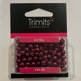 Trimits Essentials ~ 6mm glass pearl beads ~ red