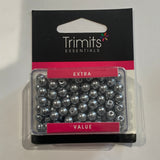 Trimits Essentials ~ 6mm glass pearl beads ~ silver (pewter)